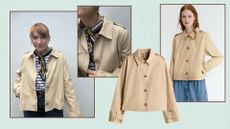matilda and a model wearing the H&M cropped trench coat 