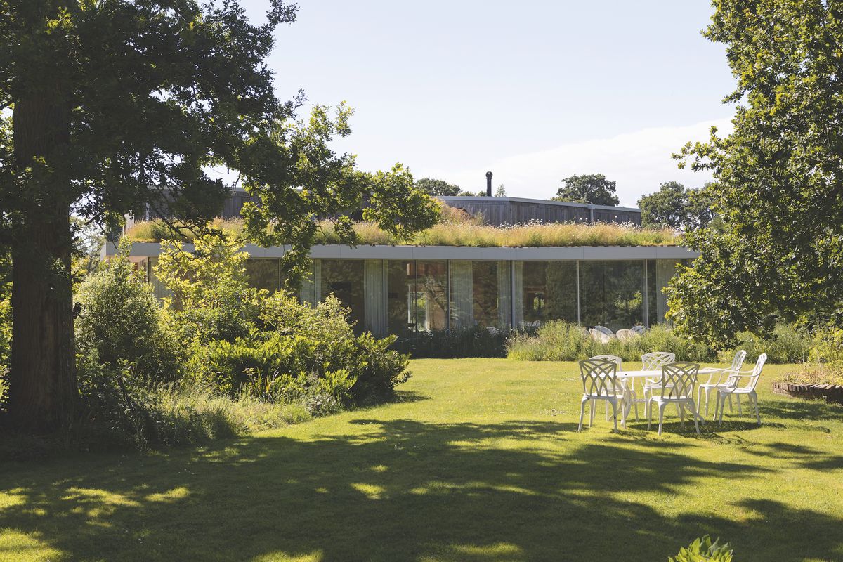 self build with garden and green roof