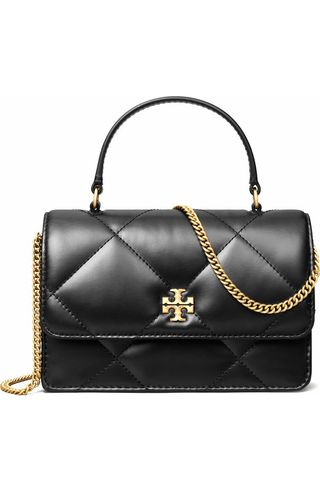 Mini Kira Diamond Quilted Leather Top Handle Bag