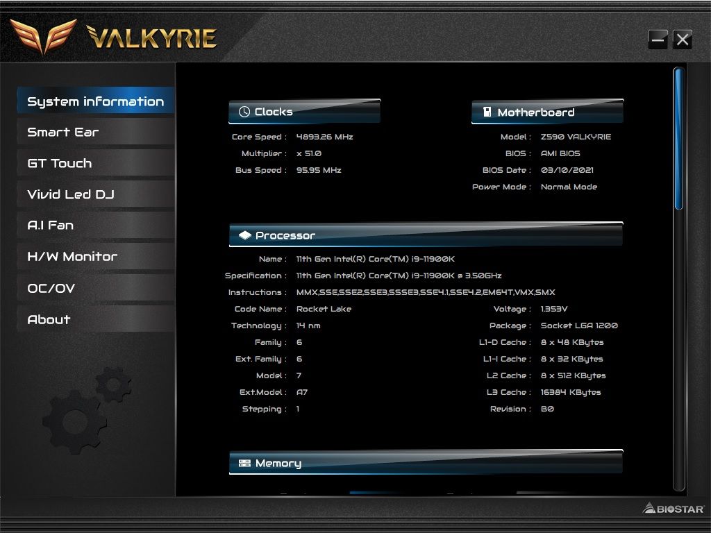 Biostar Z590 Valkyrie