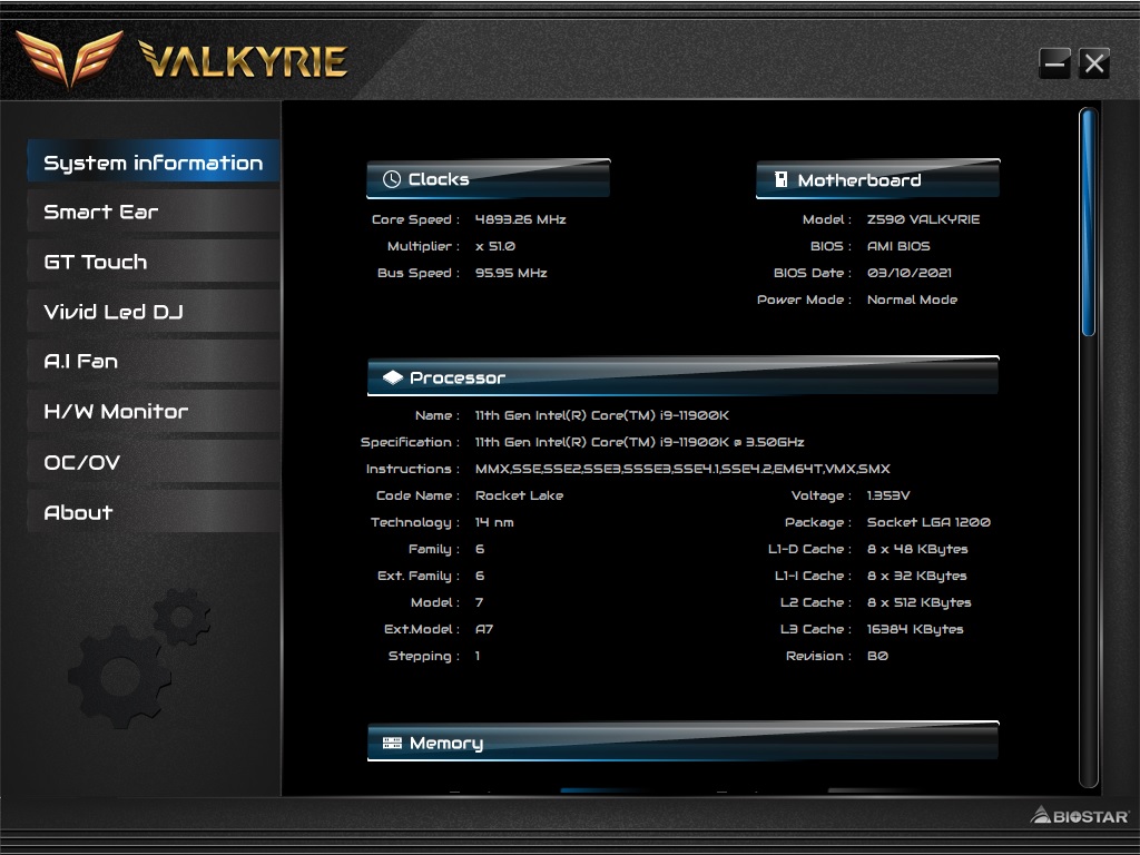 Biostar Z590 Valkyrie