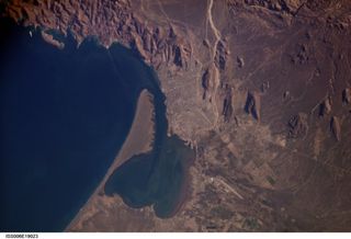 La Paz Bay in the Mexican state of Baja California Sur, as seen from the International Space Station.
