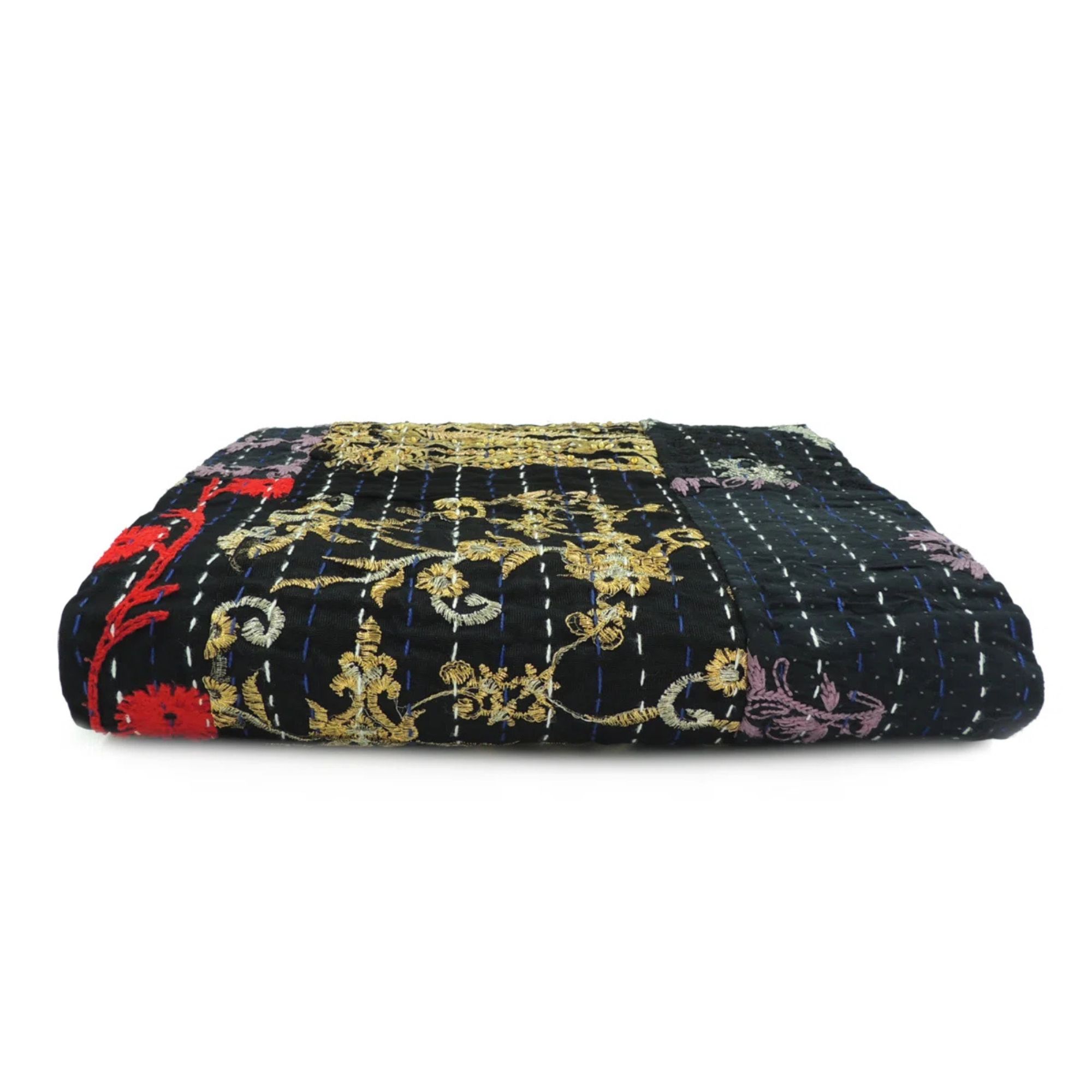 black red and yellow throw blanket