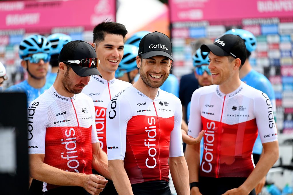 VISEGRAD HUNGARY MAY 06 Davide Cimolai of Italy and Team Cofidis during the 105th Giro dItalia 2022 Stage 1 a 195km stage from Budapest to Visegrd 337m Giro WorldTour on May 06 2022 in Visegrad Hungary Photo by Stuart FranklinGetty Images