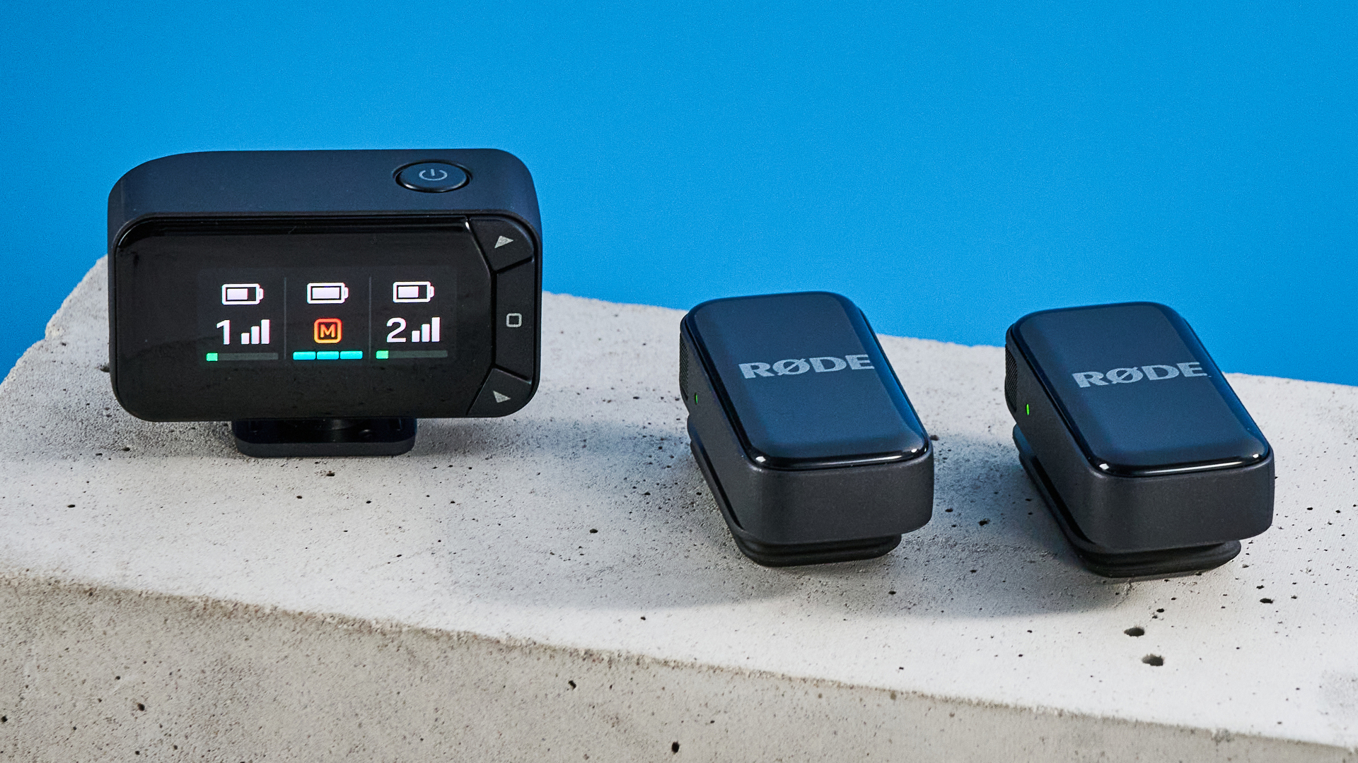 the rode wireless micro camera kid photographed against a blue tom's guide background