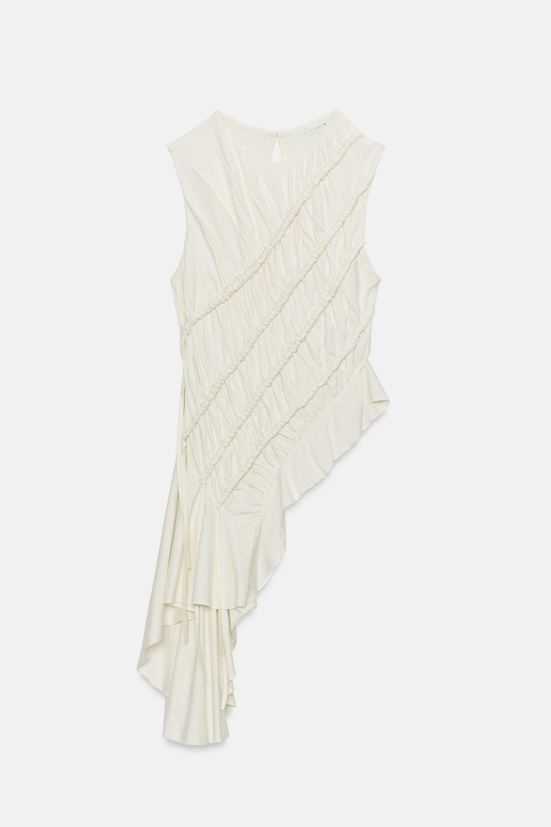 Zara ASYMMETRIC RUCHED TOP