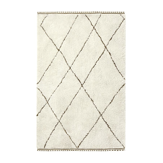 white/black stripe area rug