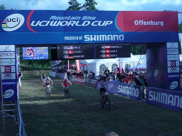 Thomas Litscher (Felt Oetztal X - Bionic Team) races to a win in the eliminator.