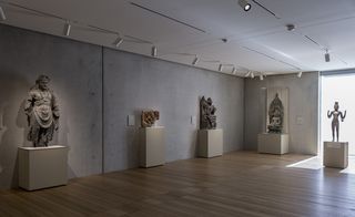 Asian art gallery concrete walls