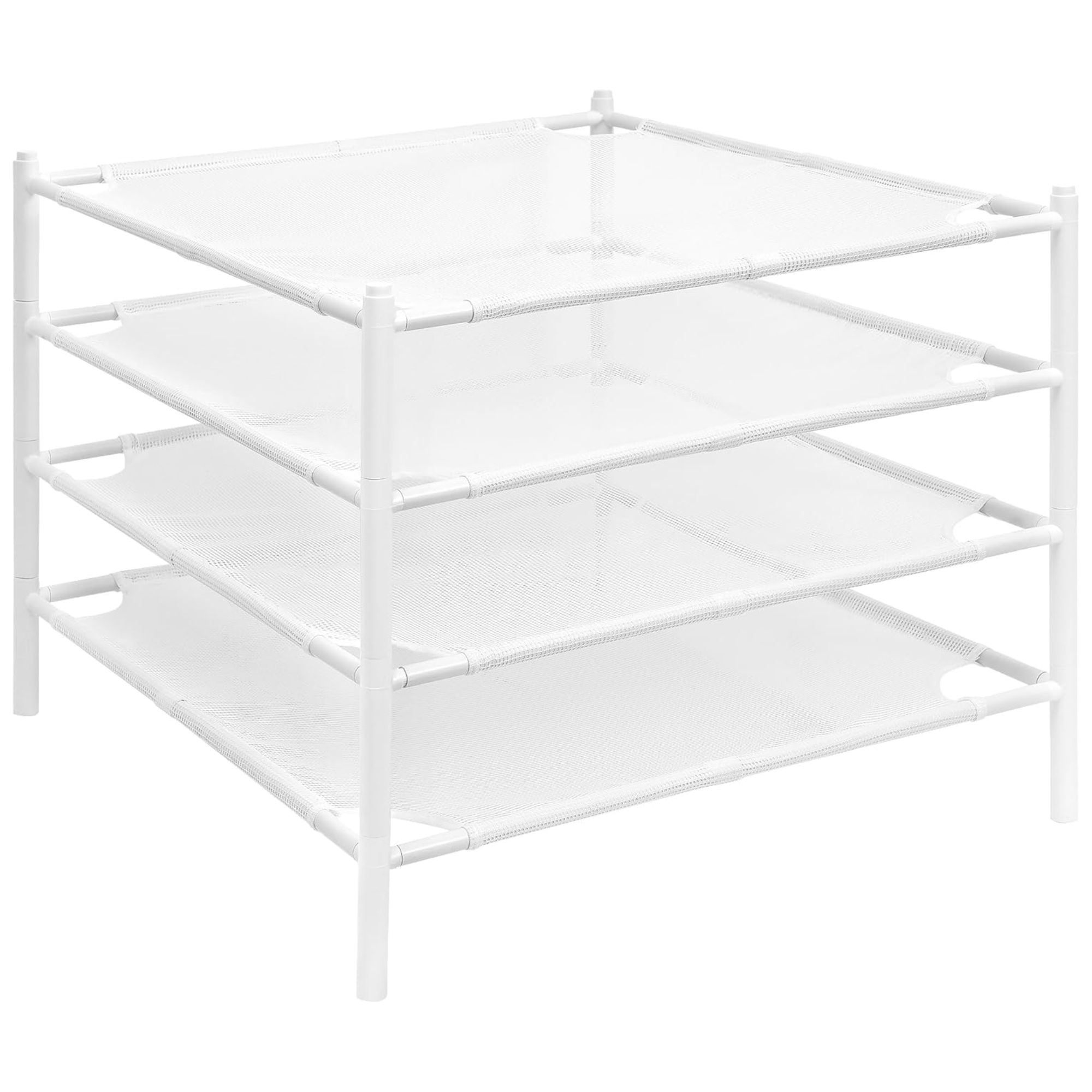 White four-tiered sweater drying rack