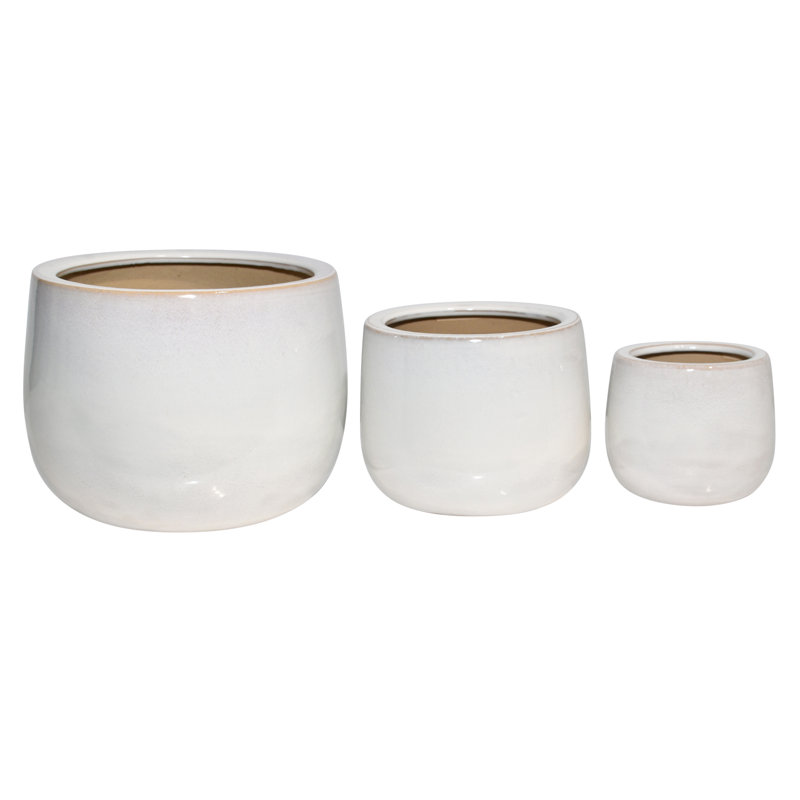 Hokku Designs Dalet Ombre Planters, Ivory, 3-Pieces | Wayfair