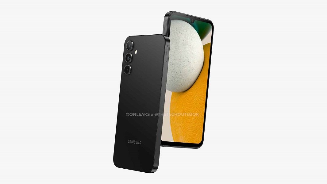 A leaked render of the front and back of the Galaxy A15.