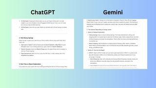 ChatGPT vs. Gemini Disney vacation screenshot