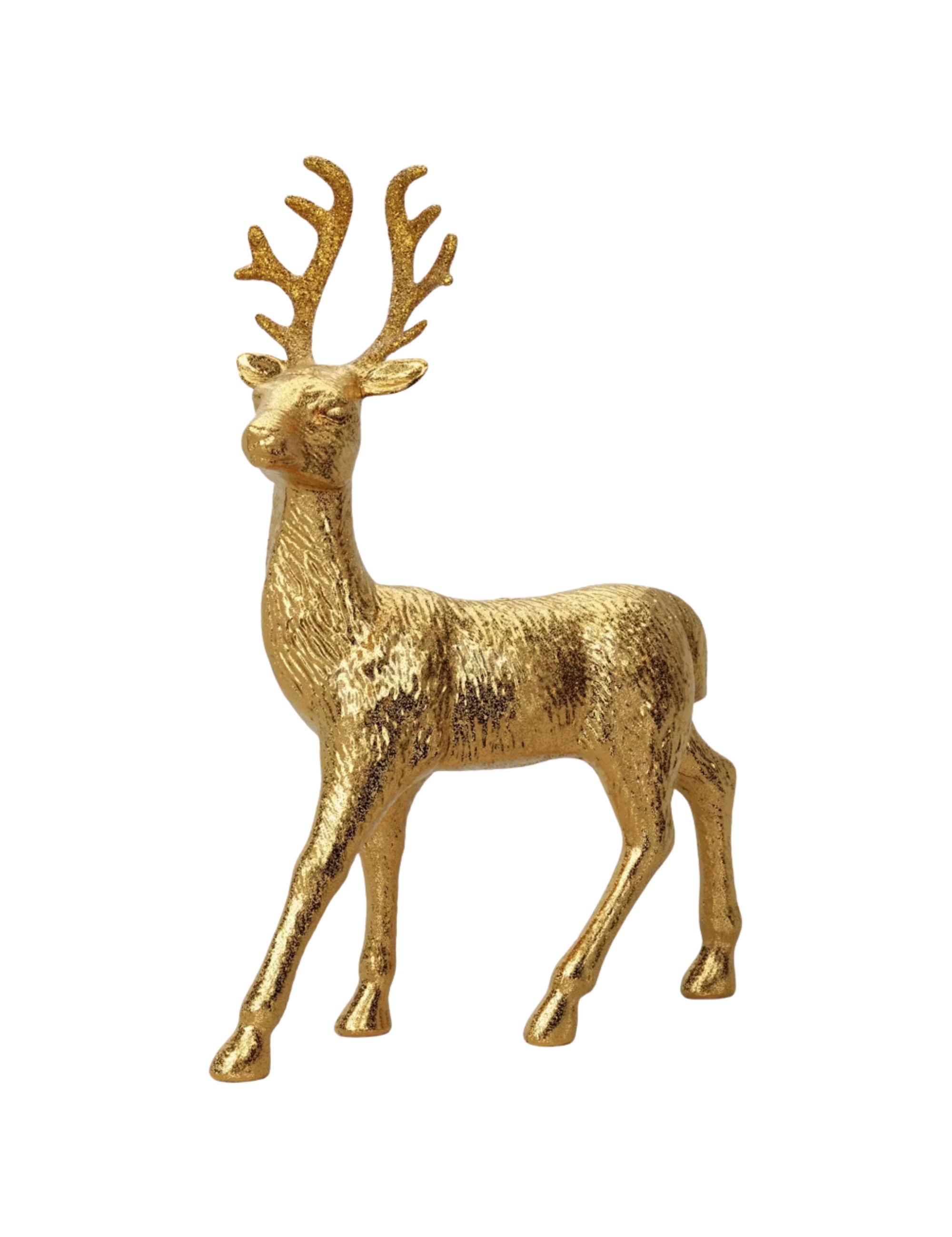 12" Christmas Gold Standing Deer Decor