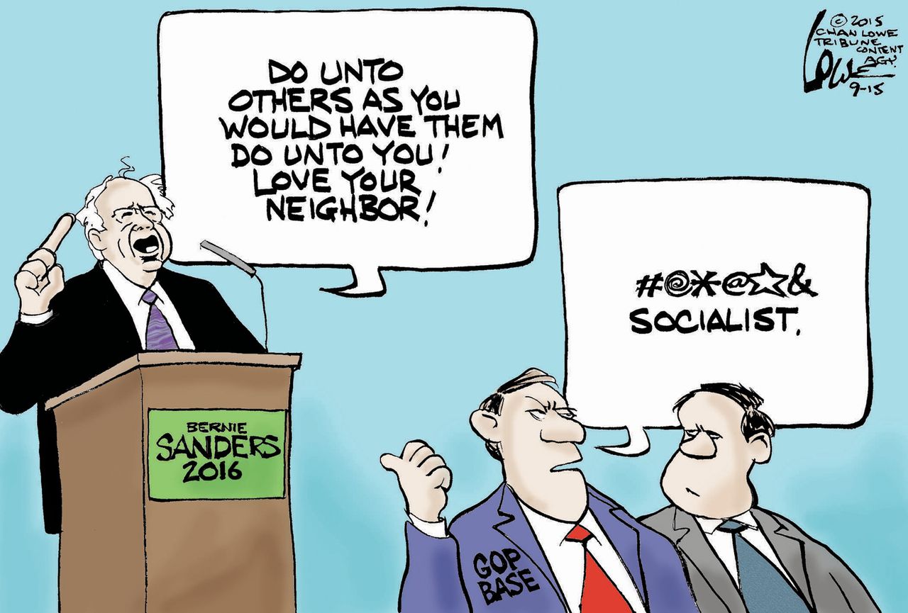 Political cartoon Bernie Sanders Socialist