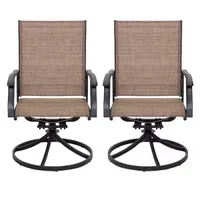 Nuu Garden Iron Frame Swivel Dining Chair Set