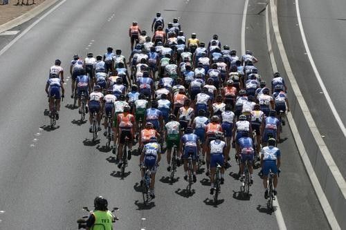 The peloton from above