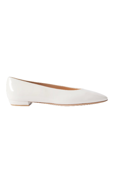 Gianvito Rossi, Amelia Glossed-Leather Ballet Flats