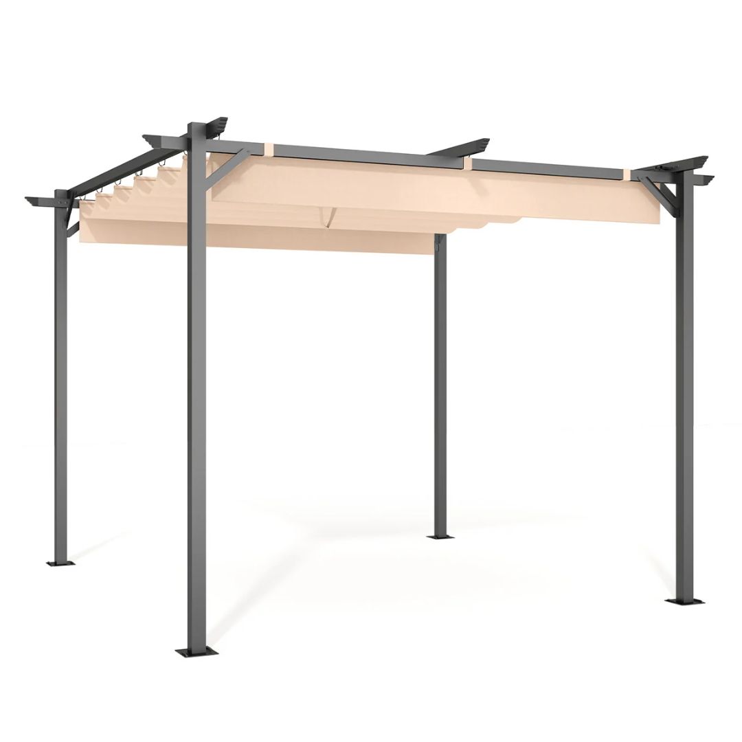 Rattan Tree, Outdoor Retractable Pergola With 