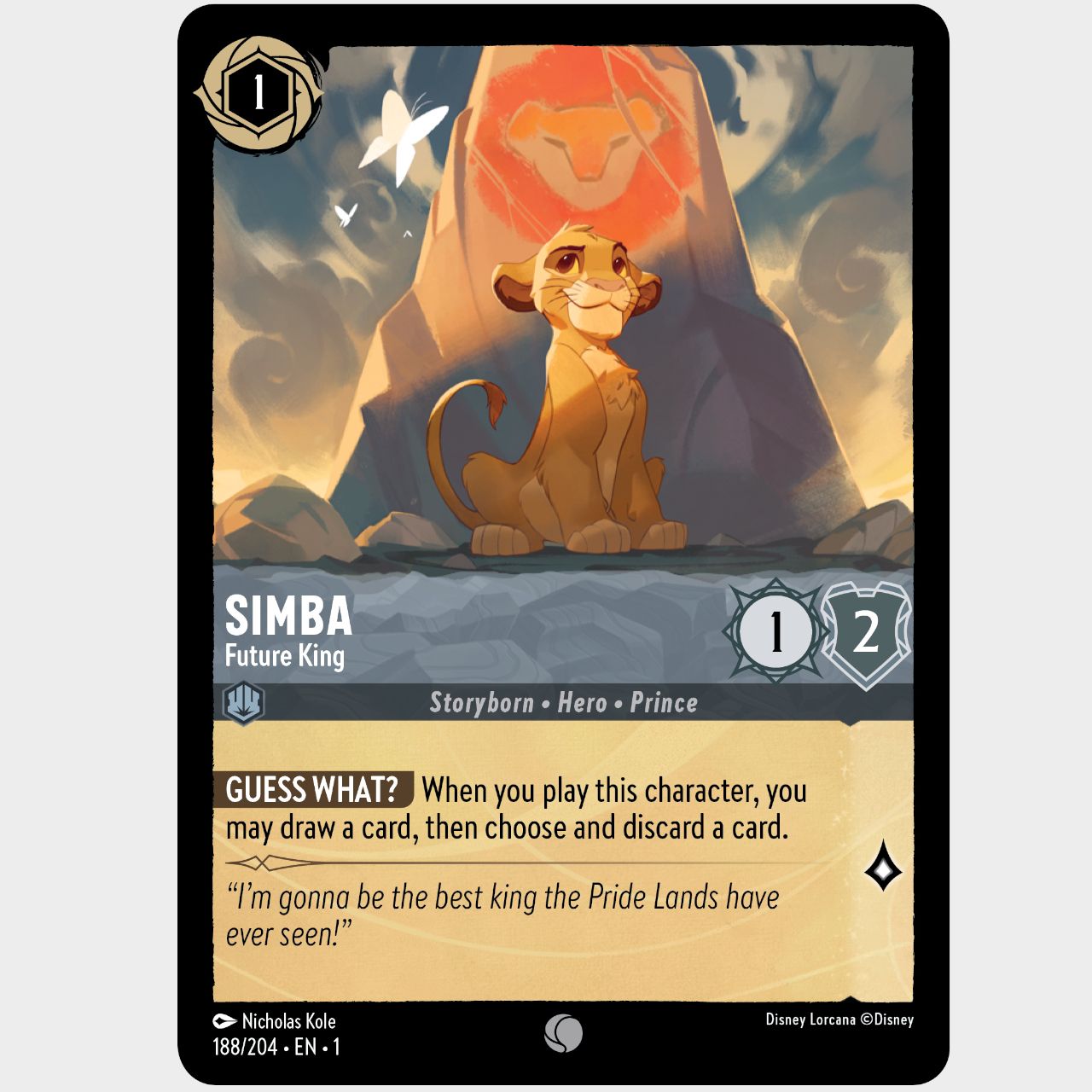 Disney Lorcana cards on a plain background