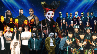 A collage of metal names including Ghost, Babymetal, Bloodywood, Linkin Park and more