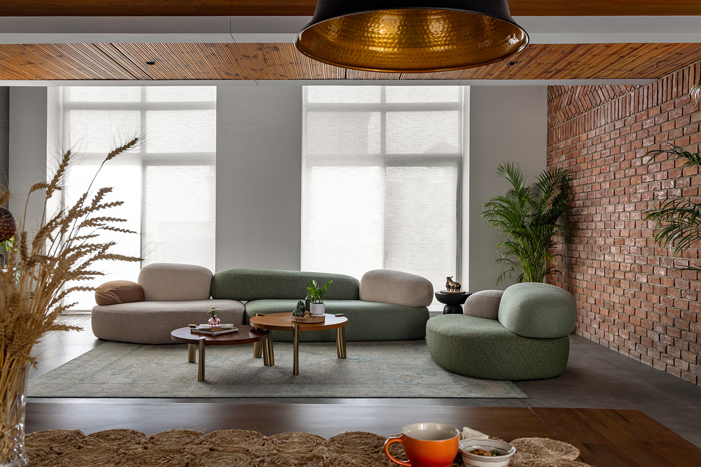 interior of Brickloom, a new Delhi apartment by Mold Design Studio