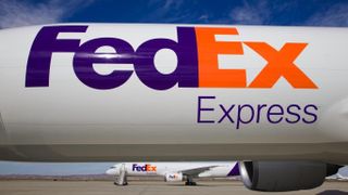 Plane with FedEx logo on the side