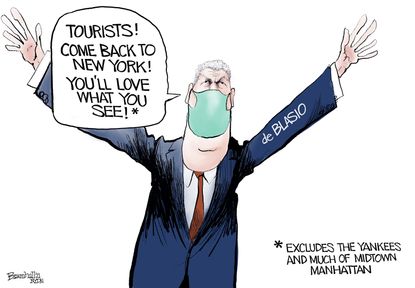 Editorial Cartoon U.S. de blasio nyc tourism yankees