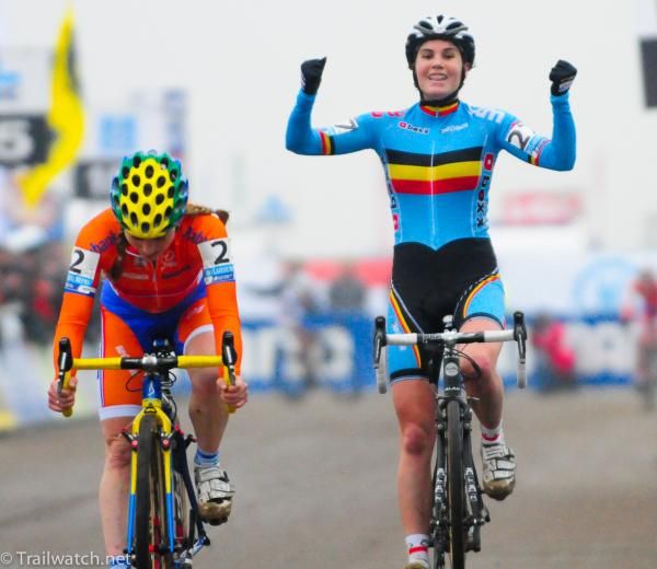 Daphne Van Den Brand (NED) nips Cant at the line for 2nd