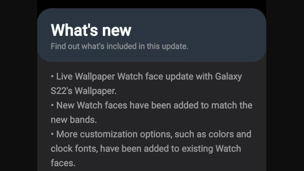 Samsung Galaxy Watch update
