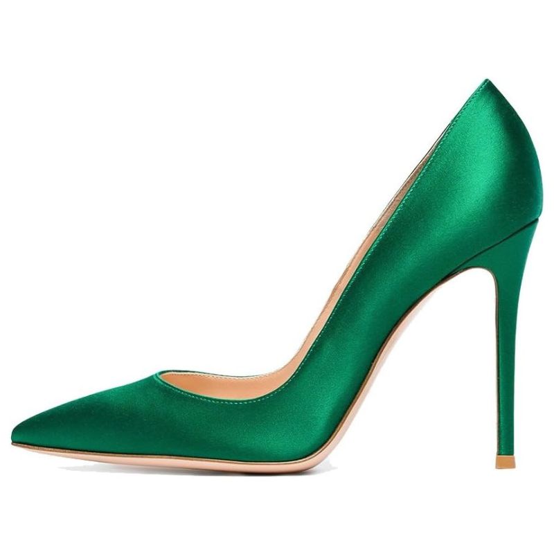 EDEFS, Pointed Toe Satin Stiletto Court