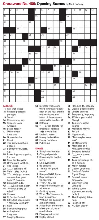 Crossword puzzle