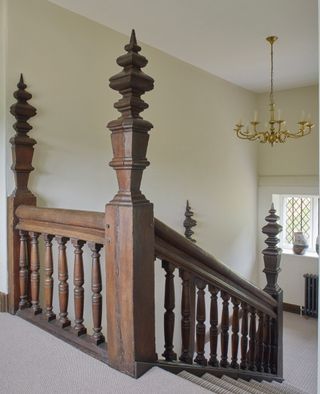 ornate carved wooden staircase