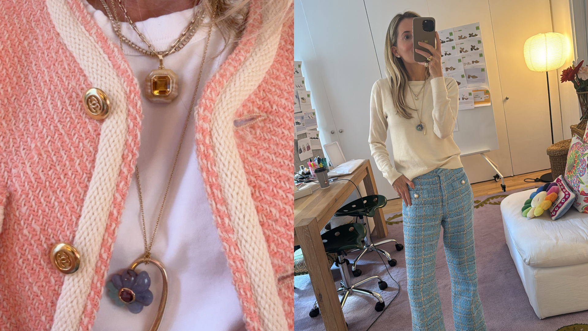 Marina Larroudé modeling how to wear color in the fall and winter