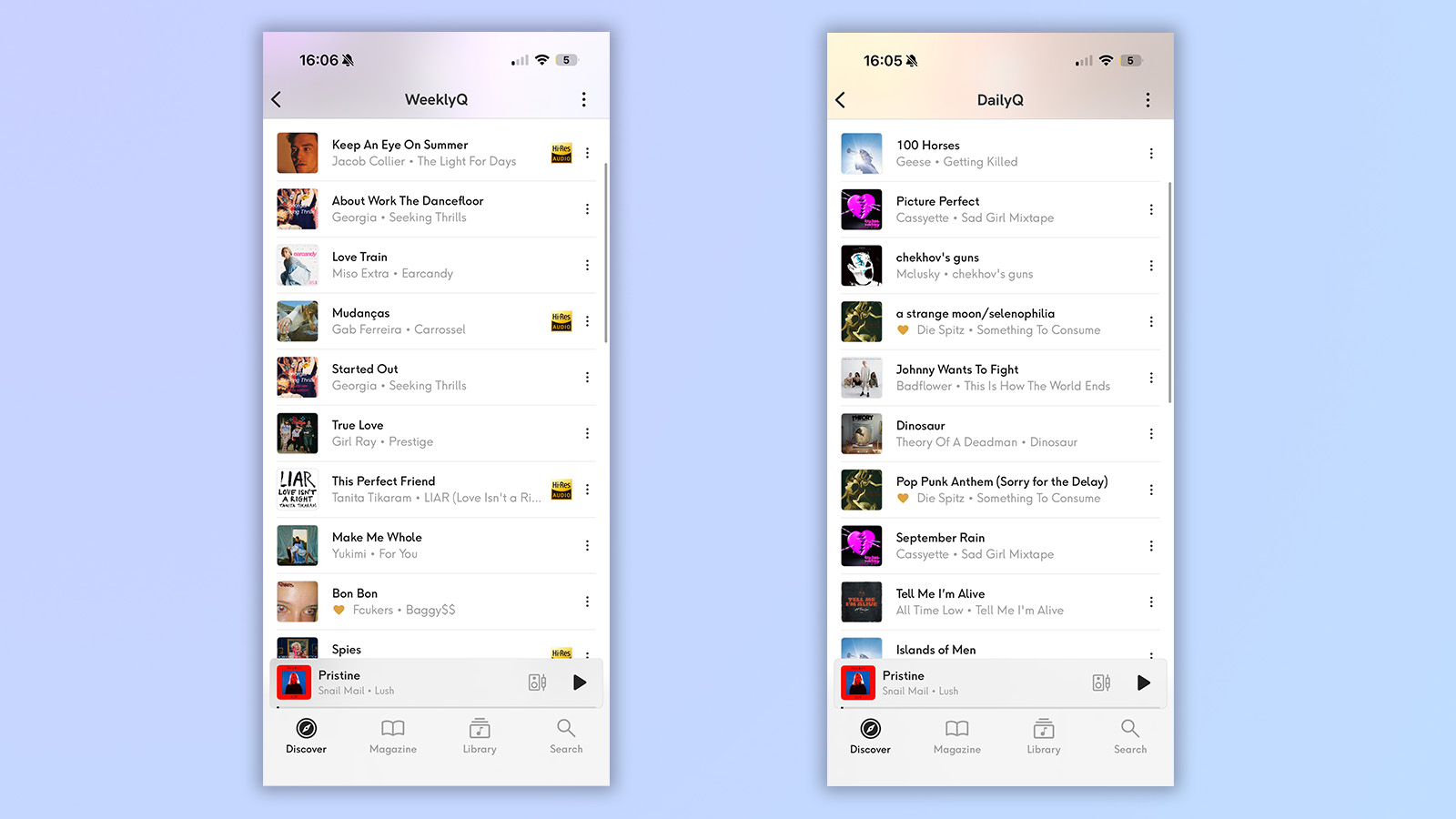 the qobuz dailyq and weeklyq playlists from the qobuz app