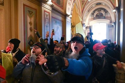 Trump supporters inside the Capitol on Jan. 6.