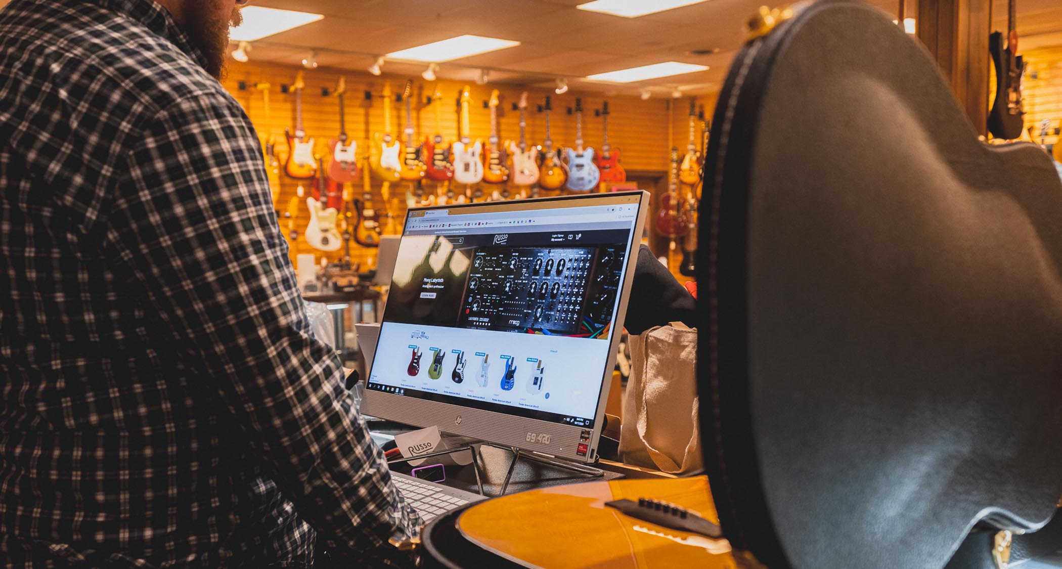 The view from the shop floor at the legendary guitar stores Russo Music