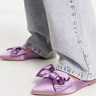 lavender bow front shoes