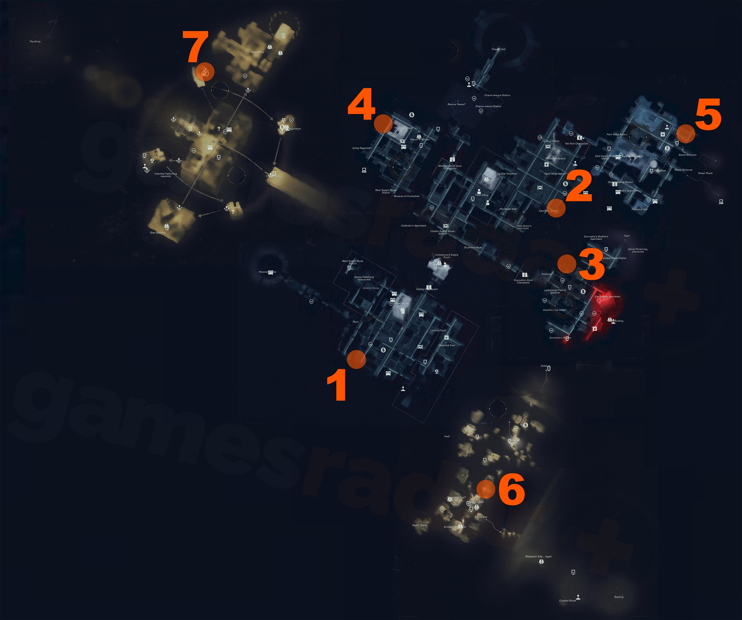 Map of where to find the Mysterious Dog in Control Resonant