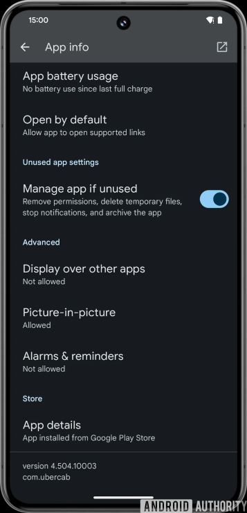 App archiving in Google Play