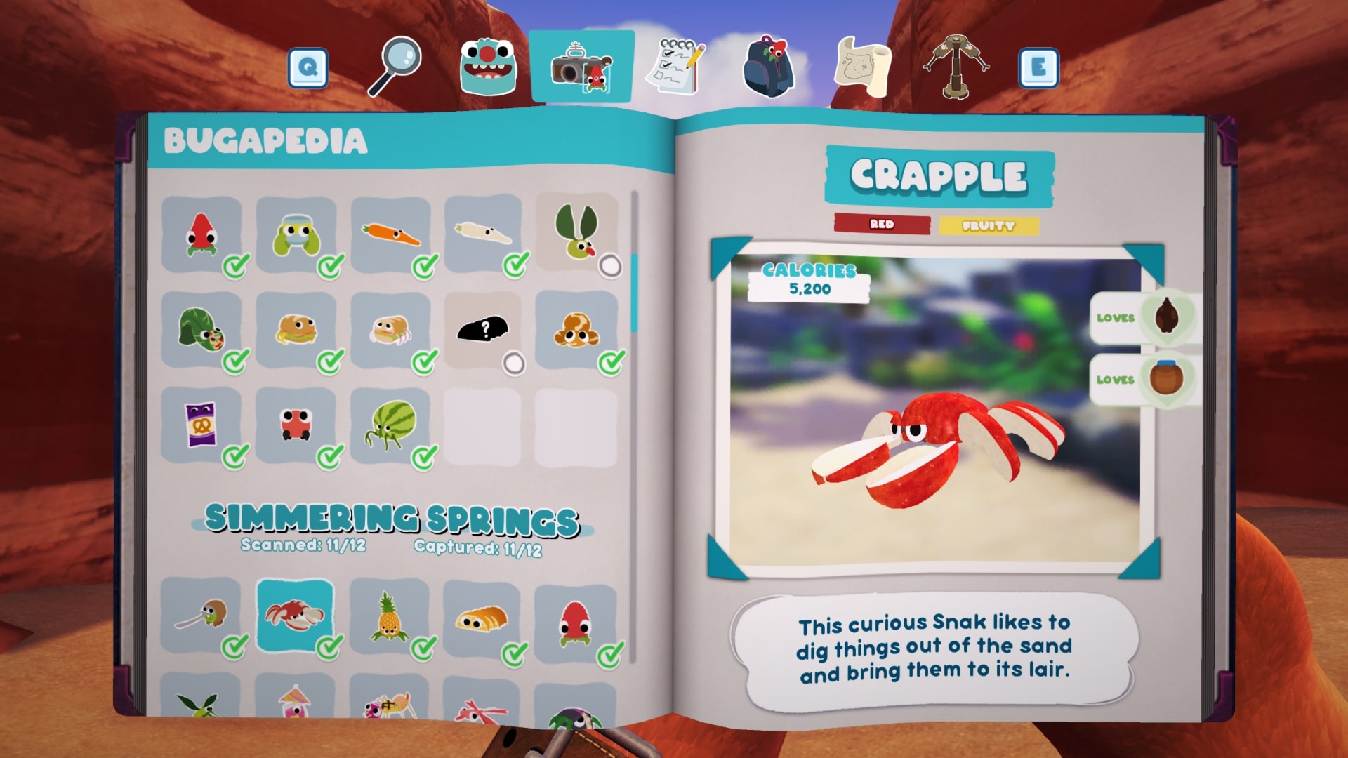 Bugsnax Bugapedia: Crapple
