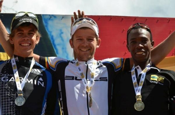 2011 Sabie podium with Philip Buys, Karl Platt and Adrien Niyonshuti