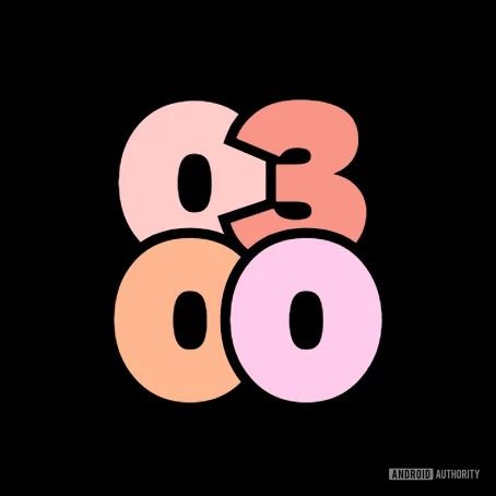 Pixel Watch 2 watch face with bold numbers