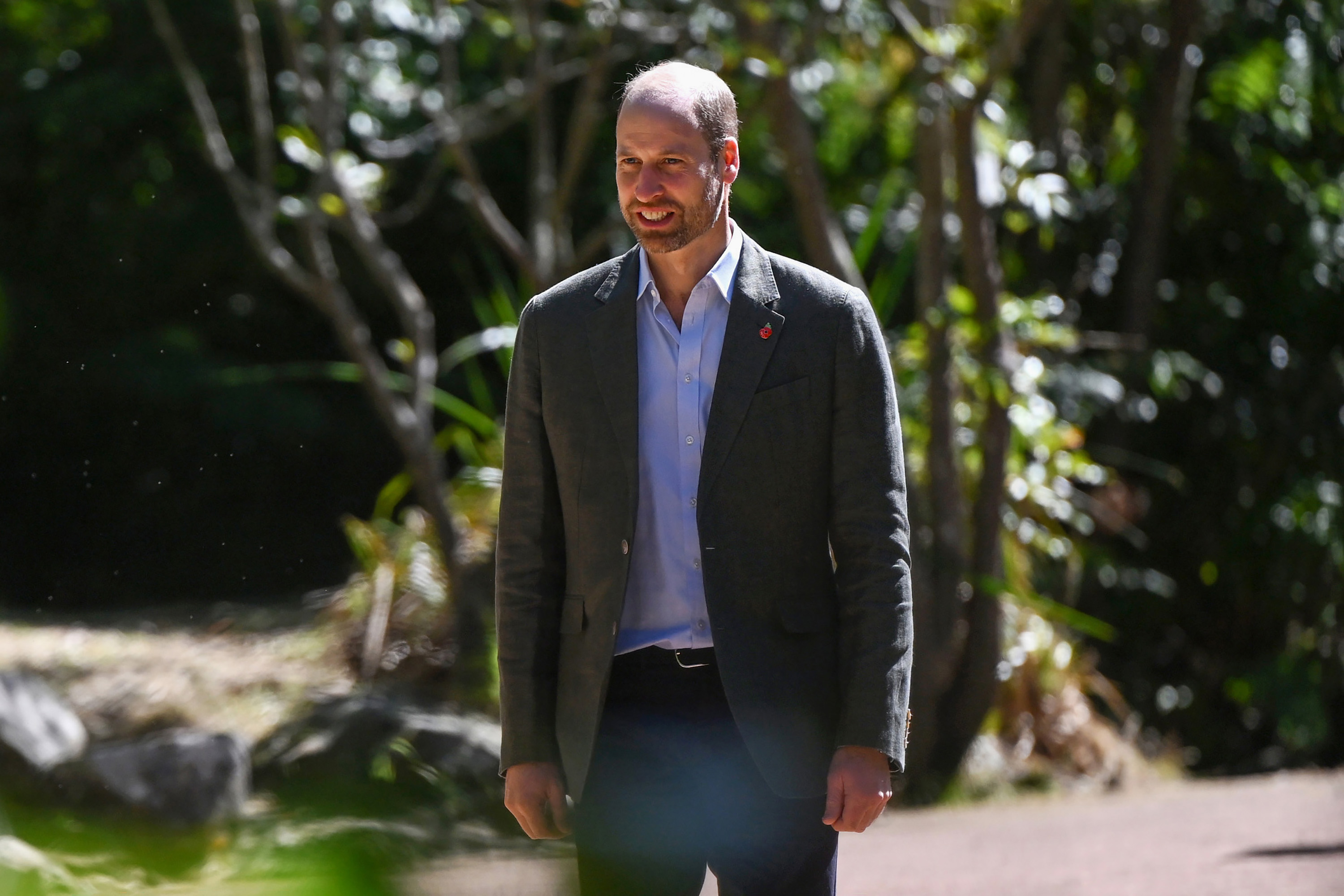 Prince William in a garden