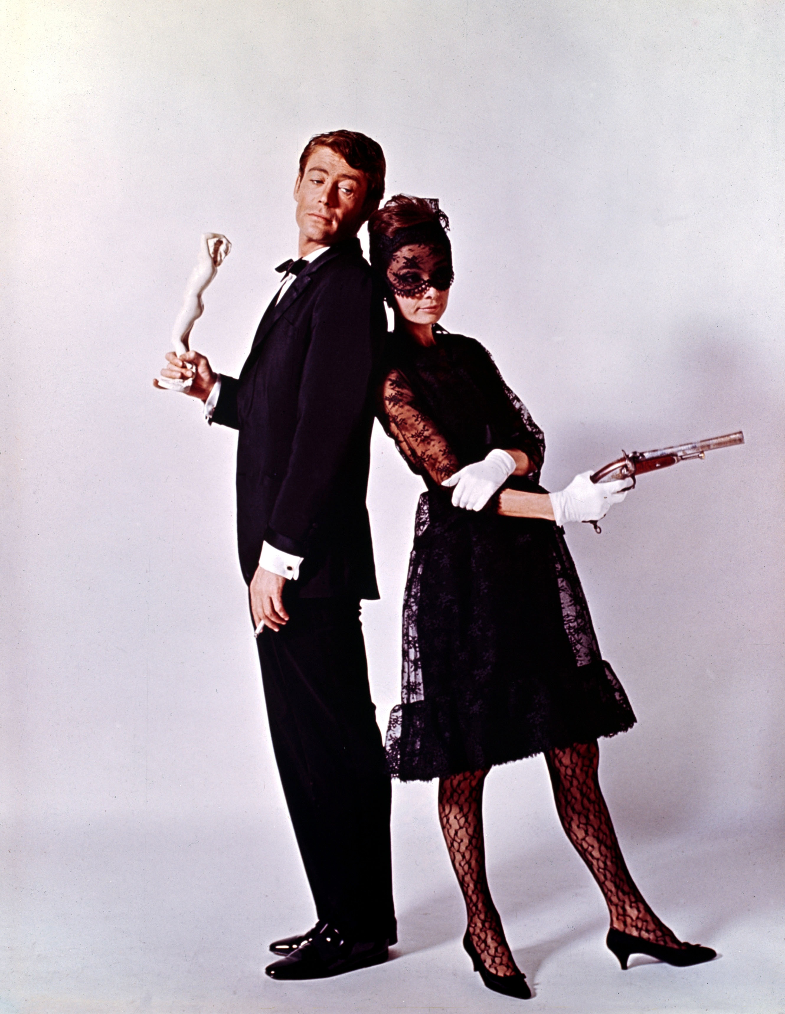 Studio photo of Irish actor Peter O'Toole and British actress Audrey Hepburn for the film How To Steal A Million
