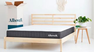 The Allswell Mattress on a bed frame