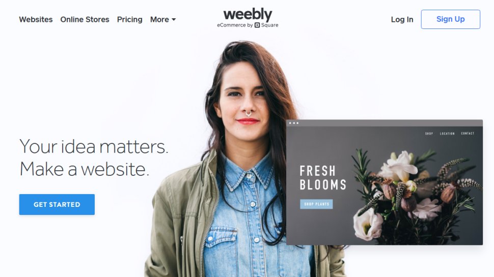 Website screenshot of Weebly (August, 2025)