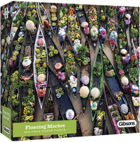 Gibsons White Logo Collection Floating Market Jigsaw Puzzle, 500 pieces | £10.49 at Amazon UK