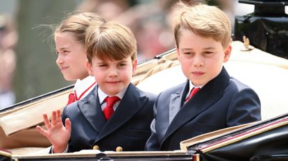 Prince George, Charlotte and Louis will have to pass this test. Seen here are all three during Trooping the Colour on June 17, 2023 