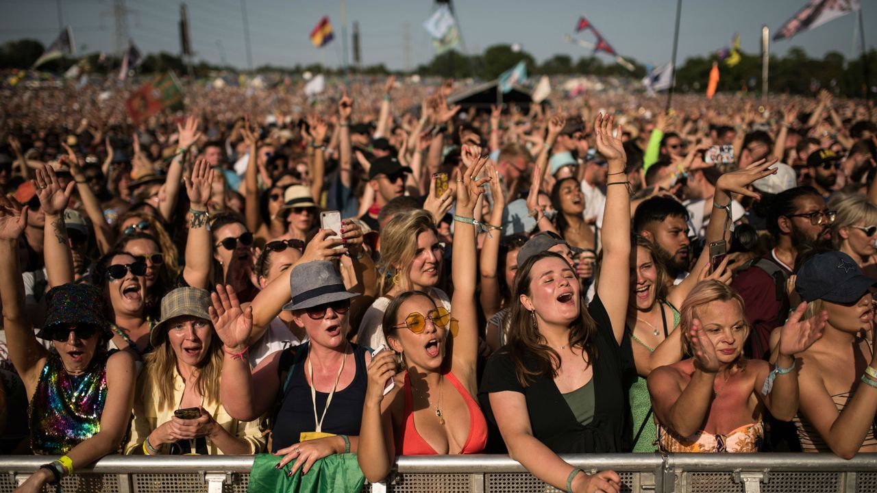 The crowd at Glastonbury Festival 